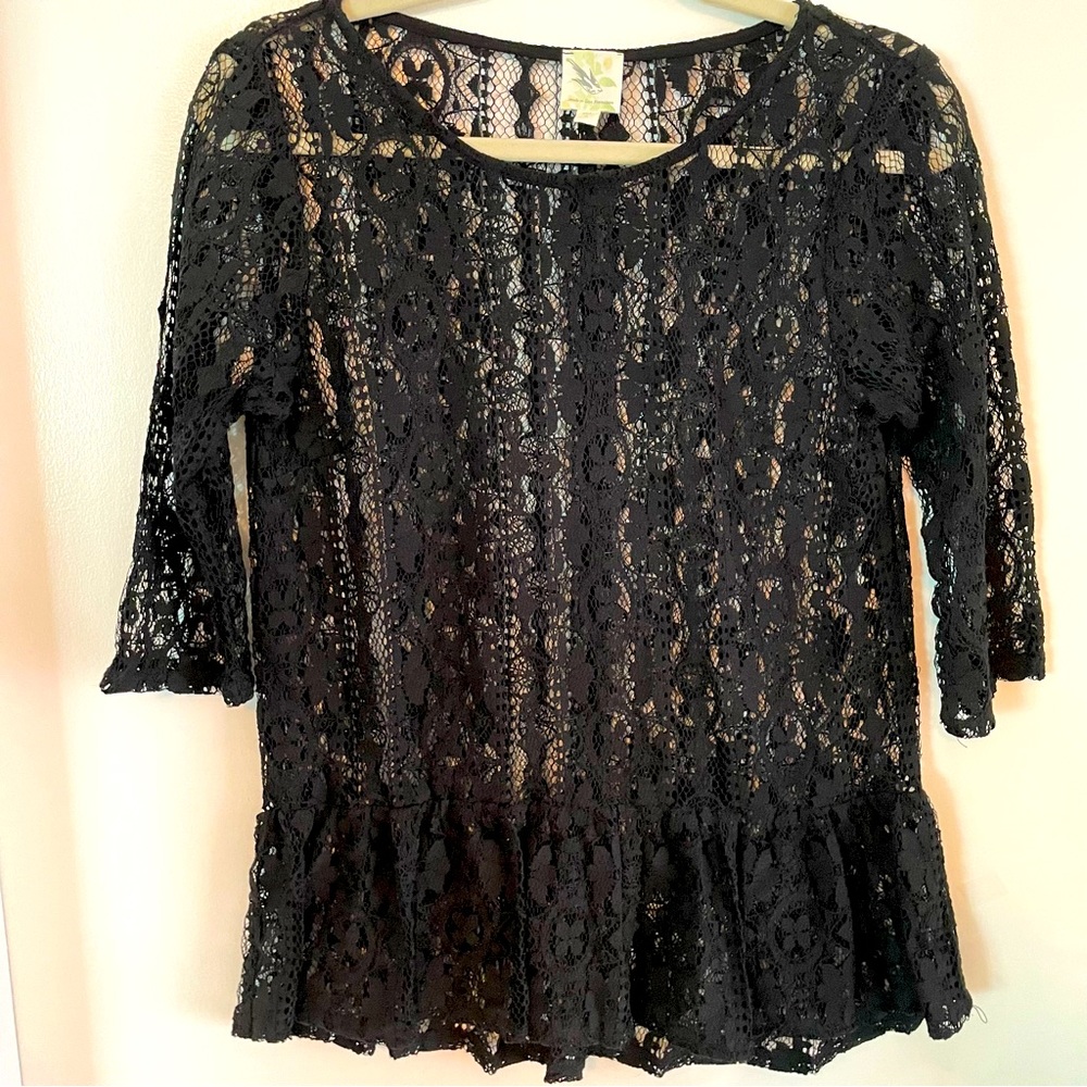 ANTHROPOLOGIE WESTIN Black Lace Top! Small